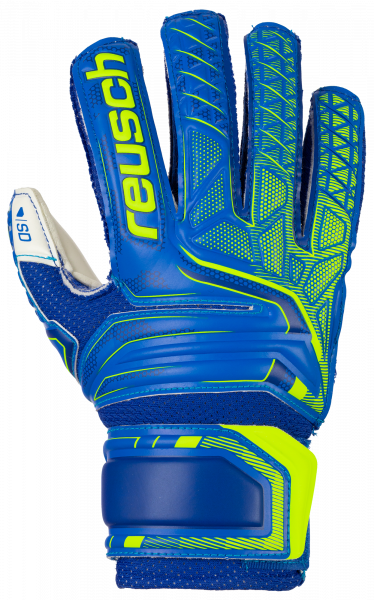 Reusch Attrakt SD Open Cuff Finger Support Junior 5072510 4940 blue yellow front